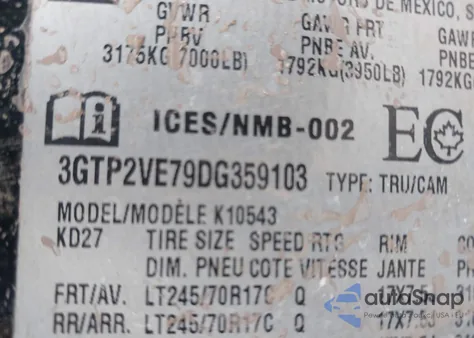 2013 GMC Sierra 1500 Sle from USA, damaged, VIN 3GTP2VE79DG359103